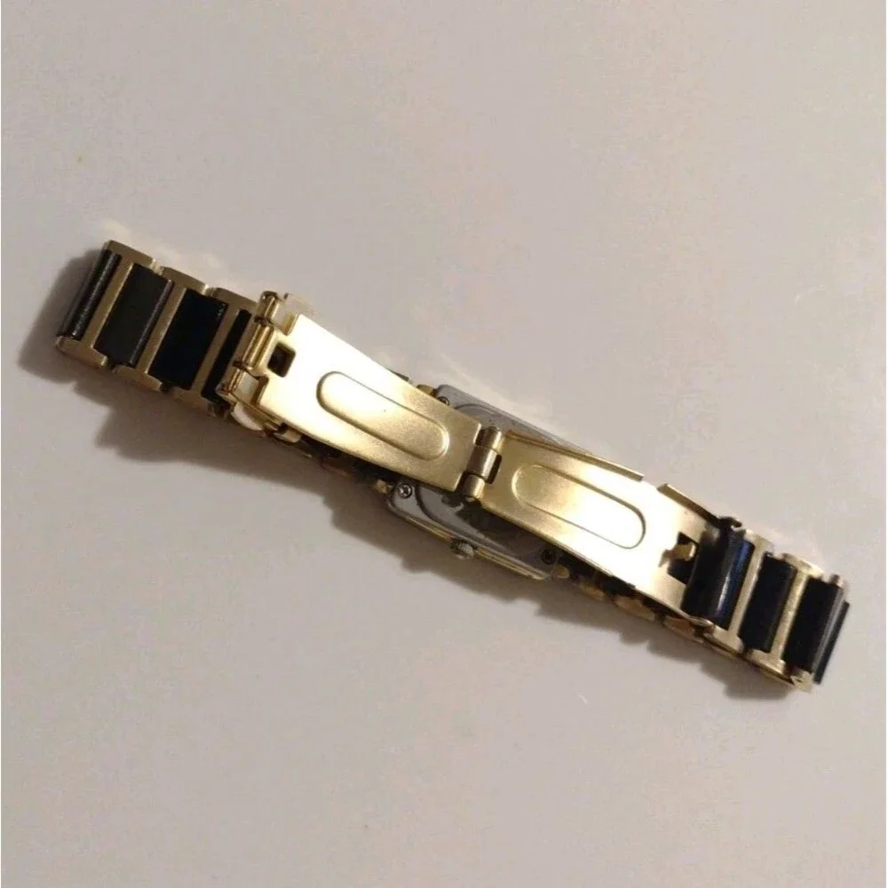 Rado Jubile 18mm Black Gold Womens Quartz Diamond Wristwatch Ceramic Bracelet